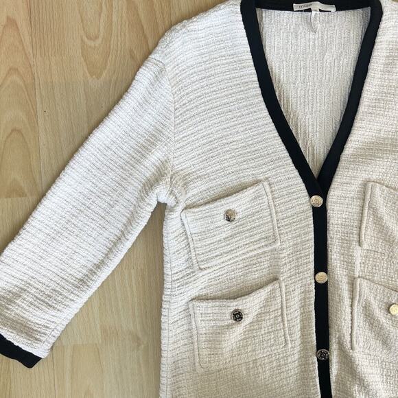 Maje Black and White Cardigan Preppy Academia Minimalist EU 38 - Picture 5 of 5